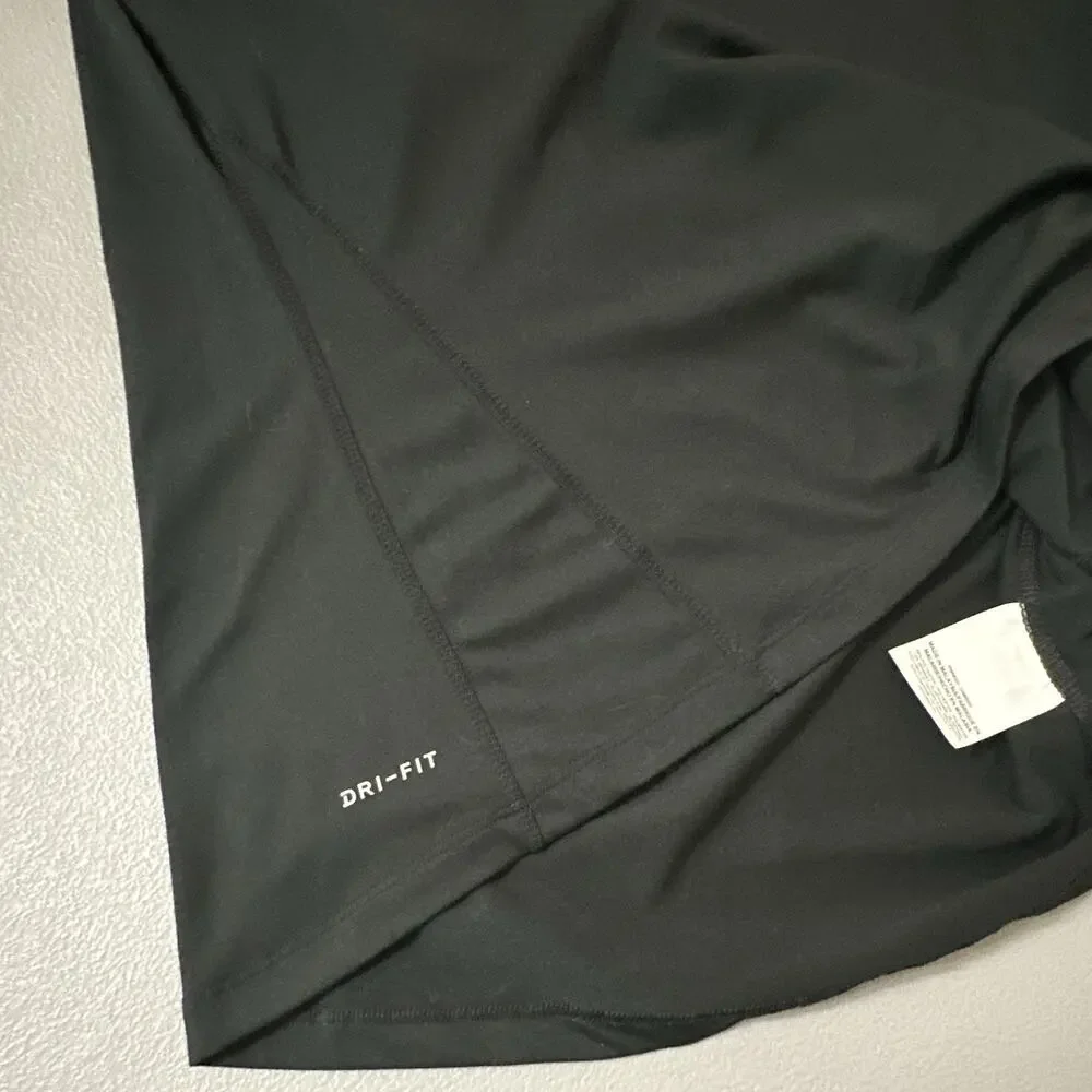 Nike Dri-FIT Womens Running 1/4 Zip Mock Neck Long Sleeve Black M Reflective